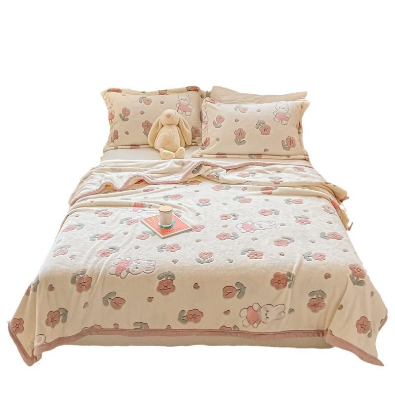 Winter Flannel Blanket Double-Sided Thickened Coral Velvet Blanket Milk Velvet Blanket Office Nap Blanket