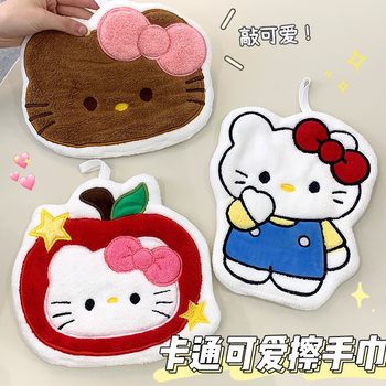 Cartoon Creative New Style Hand Towel Hanging Cute Thickened Bathroom Household Water Absorbent Hand Towel Kitchen Dish Cloth