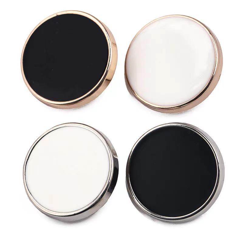 High-grade Metal Button Cashmere Coat Coat Button Black White Fashion Shirt Blazer Decorative Button