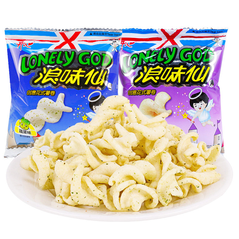 Wangwang Langweixian Vegetable Flavor 30 Bags Children's Potato Chips Office Internet Celebrity Snack Snack Snack Gift Pack