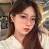 Korean Style Myopia Glasses for Female Students, Live Streaming Dropshipping, Blue Light Blocking, Non-Prescription Lenses, High-Value Eyeglass Frames
