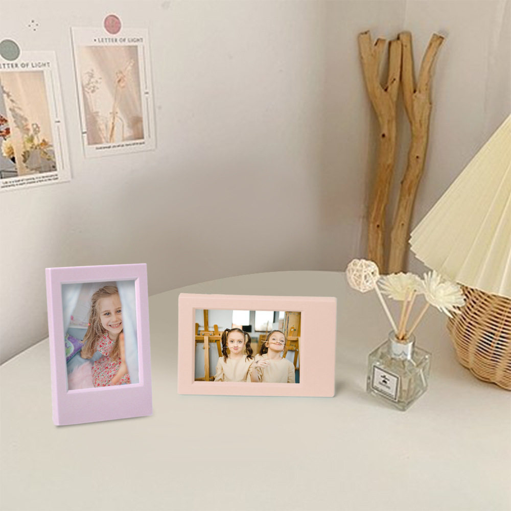 Ins Simple 3inch Polaroid Small Photo Frame Living Room Bedroom Study Mini Hollow Photo Frame Empty Frame Table Mini