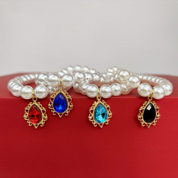 Baby Clothes Accessories Imitation Pearl Necklace Pet Collar Cat and Dog Neck Collar Jewelry Zinc Alloy Pendant Factory Direct Wholesale