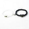 Cross-border European and American Beaded Bracelet Cute Cat Two Loads of Love Magnetic Luminous Luminous Couple Bracelet Bracelet