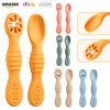 Cross-Border Silicone Spoon Baby Food Supplement Licking Spoon Baby Learning to Eat Training Silicone Soft Spoon Rice Cereal Feeding Sticky Spoon