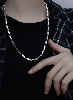 个性时尚不锈钢不掉色菱形项链潮ins冷淡风学生女穿衣百搭锁骨链