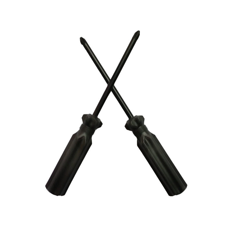 厂家批发黑柄配套螺丝刀 45#钢一字十字手动单用螺丝刀配套工具