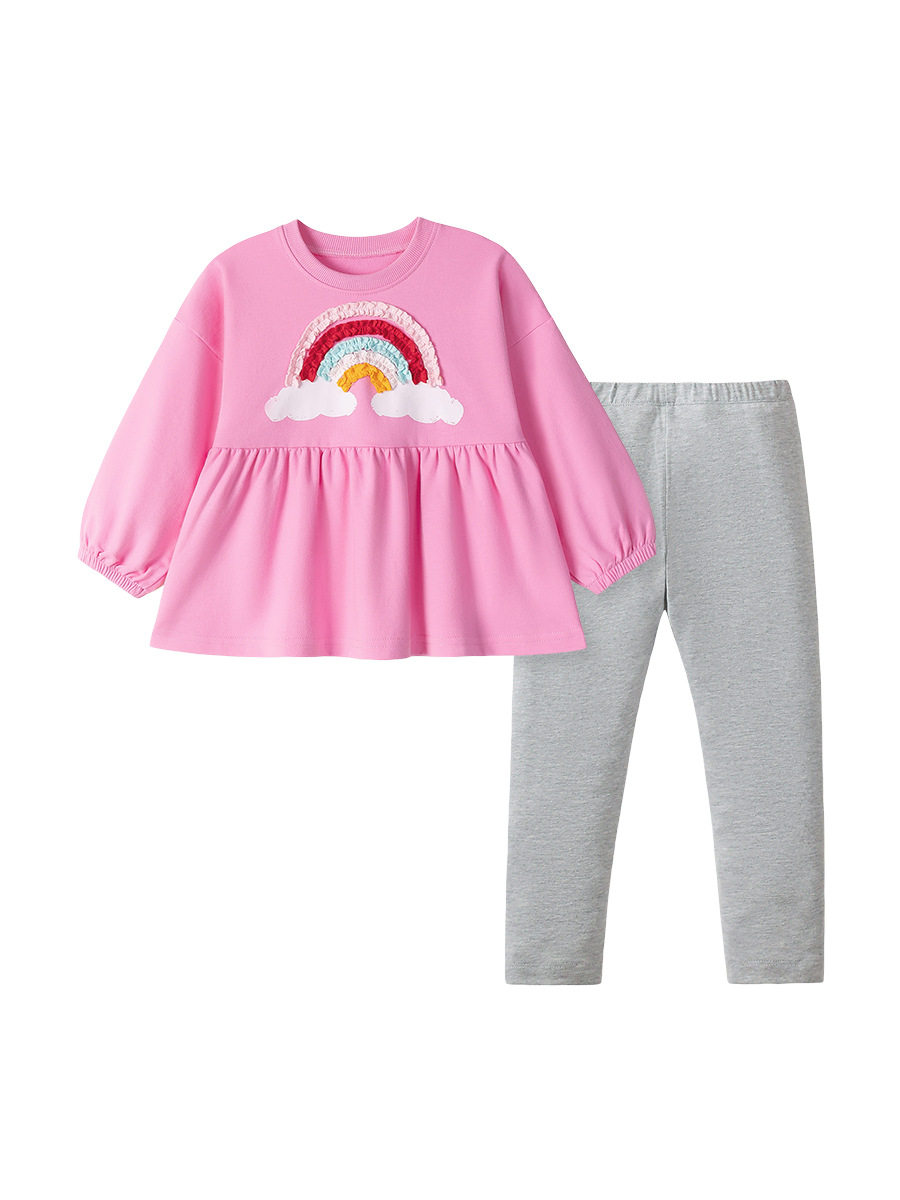 Kids' Clothing Wholesale, [Style] Girls' Set, Rainbow Autumn Long-sleeve Kids' Set