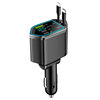 Digital Display Car Charger Retractable Cable Car Charger Pd Car Fast Charger Super Fast Charging Five-In-One Cigarette Lighter Cross-Border