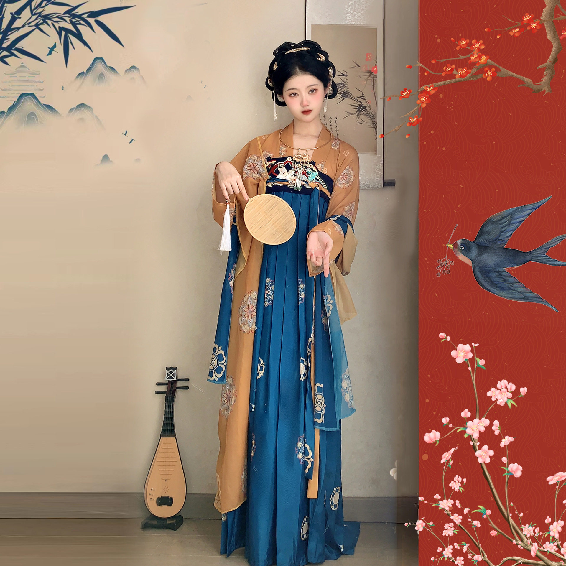 Han Dynasty Women's Spring-Made Chest-Length Underskirt, Chinese-Style Spring Cabbage Complete Set, Bestie Style