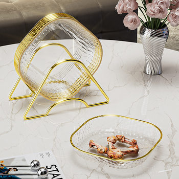 Light Luxury High-end Transparent Plate Bone Spitting Dish Dining Table Bone Dish Food Grade Plastic Dish Fruit Plate Dish Dish