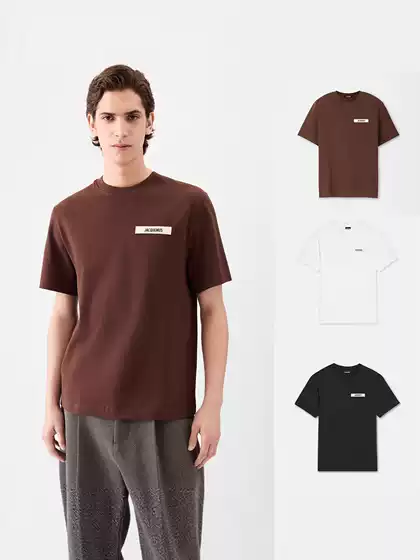 Foreign Trade Jac American Short-Sleeved T-Shirt Trendy Brand Letter Popular Heavy Cotton Round Neck Loose and Versatile Summer Top