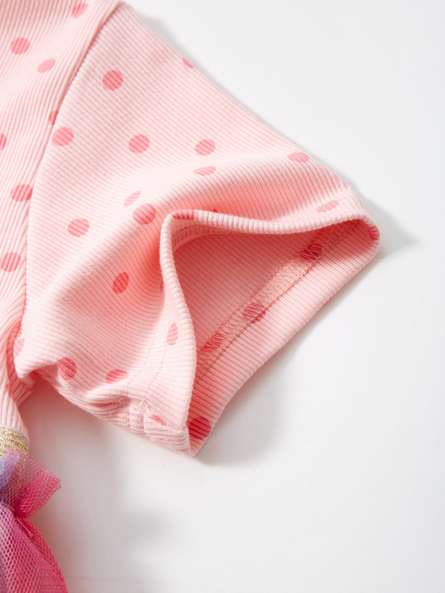 Girls' New Summer Mesh Dress, Style Toddler & Little Kid Short-Sleeve Dress