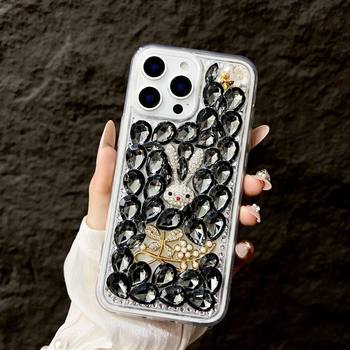High-End Luxury Stereo Rhinestone Suitable for Iphone16Promax Apple 15 Mobile Phone Case 14 Women's Model 13 Full Diamond