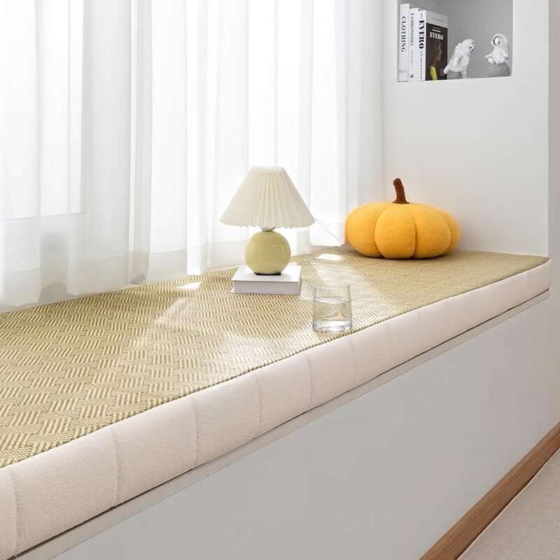 Teddy velvet rattan mat bay window mat new double-sided window sill mat four seasons universal cool rattan balcony window sill sponge mat