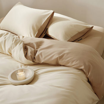 Pure Cotton Bed Bed Sheetss Four-Piece Set, Long-Staple Cotton Brushed Small Wide-Brimmed Four-Piece Set, Three-Piece Set, Fitted Bed Sheets, Quilt Cover, Bedding