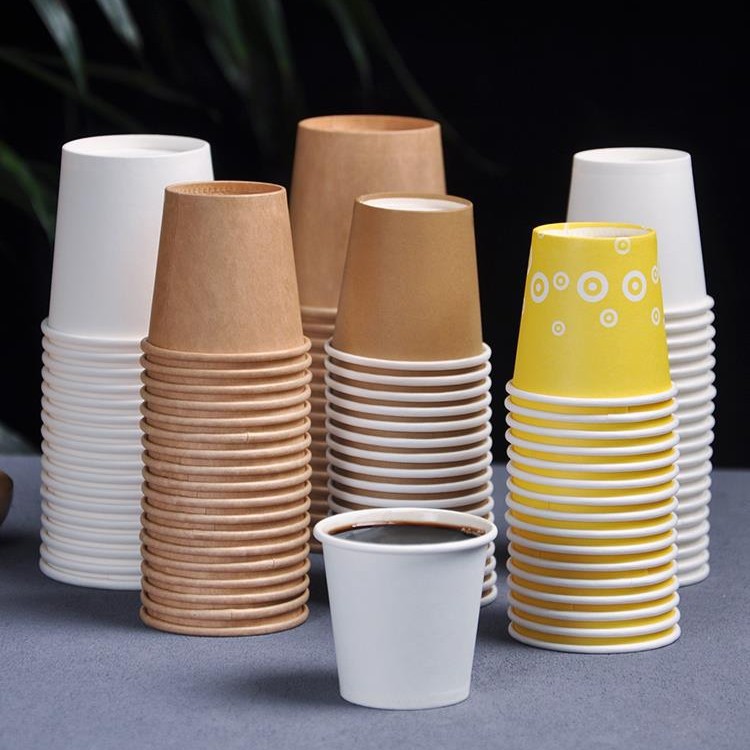 Food Festival Disposable Mini Paper Cups Extra Small Size for Tasting Drinks and Food 30/50/100ml Customizable