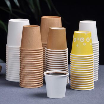 Food Festival Disposable Mini Paper Cups Extra Small Size for Tasting Drinks and Food 30/50/100ml Customizable
