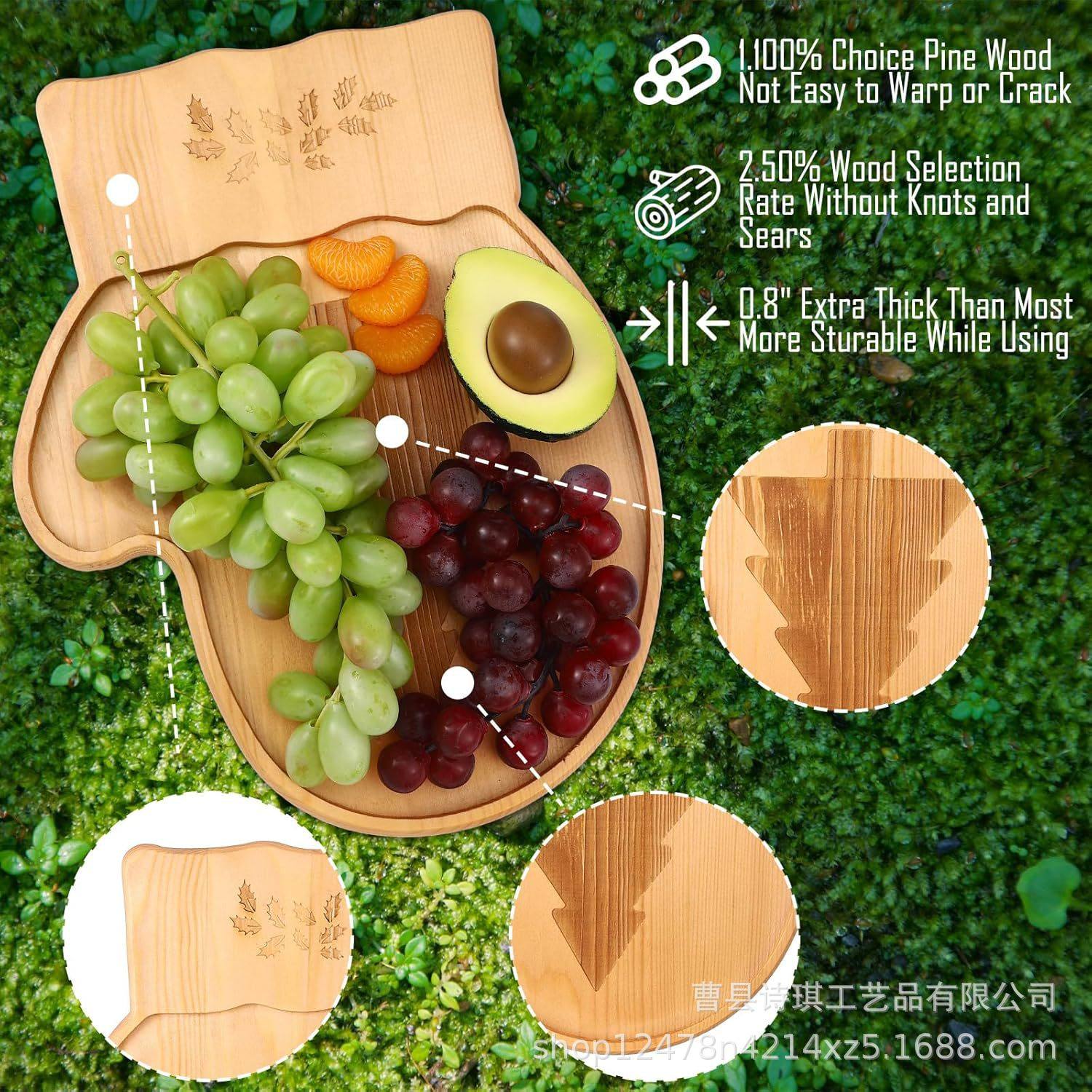 Christmas Wooden Tray Home Party Cheese Board Cake Tray Kidsren's Fruit Plate Candy Decoration Dinner Plate