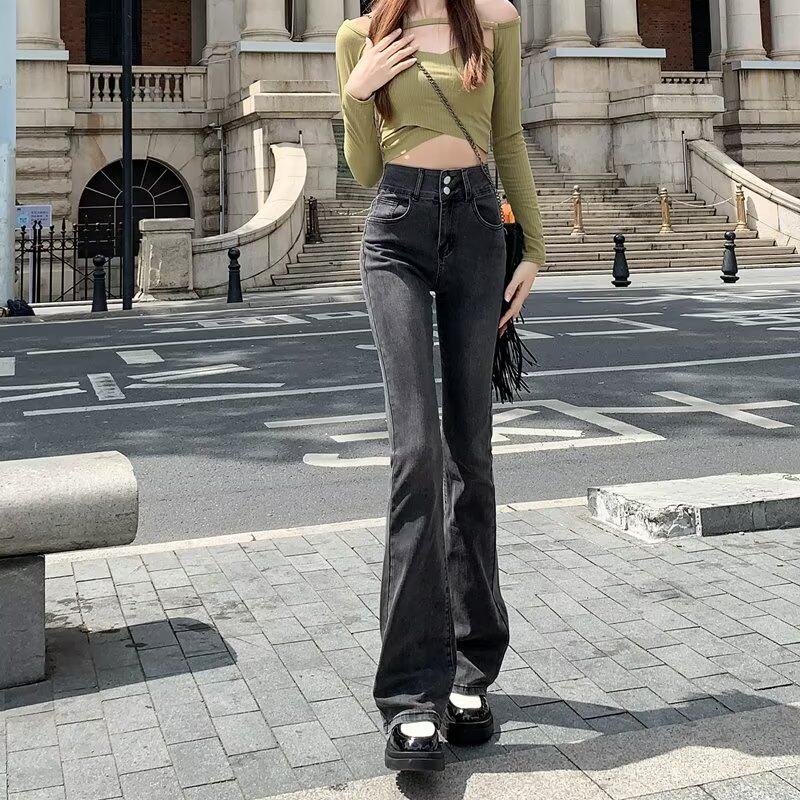 Womens Flared Denim Jeans Stylish Slim Fit Casual Versatile Spring Fall Fashion for Students Wholesale Available