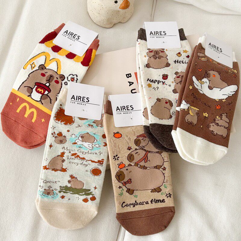 袜子女春秋薄款透气水果袜浅口隐形ins潮可爱日系船袜春夏学生袜