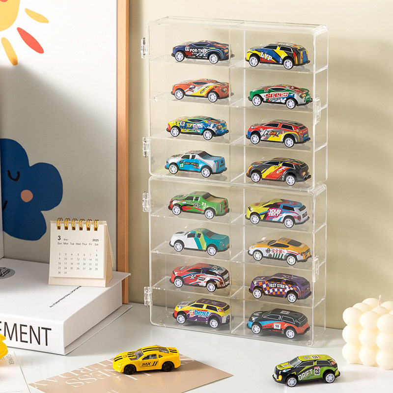 Factory direct 1:32 car model storage box display cabinet rack hot wheel dustproof transparent car box