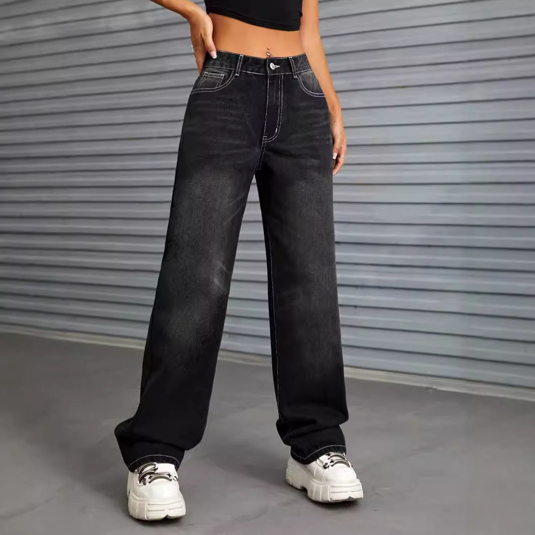 Wide Leg Denim Trousers Slim Fit Trendy Style Casual Wear Wholesale Available low MOQ fast shipping