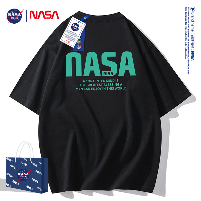 NASAGISS短袖T恤女同款情侣装重磅夏季oversize宽松ins潮