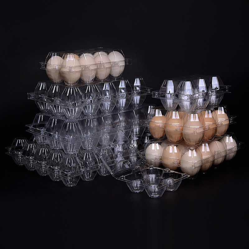 Disposable egg tray plastic packaging box 4/6/8/9/10/12/15/20/30 padded PET shockproof