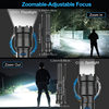 Cross-border strong light telescopic zoom flashlight Type-c charging multifunctional outdoor lighting COB side light with magnetic attraction