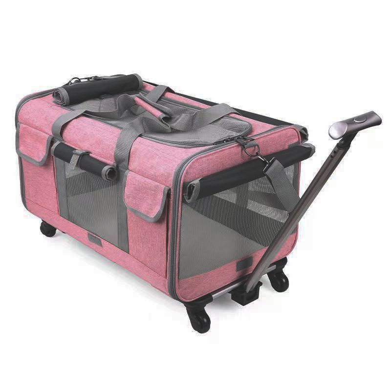 Cat Out of Bag New Portable Pet Trolley Case Detachable Universal Wheel Breathable Foldable Large Capacity Pet Bag