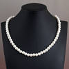 Pearl Necklace Women's Mother's Glass Imitation Pearl White Round Bead Jewelry Cheongsam Accessories Clavicle Chain Necklace Chain