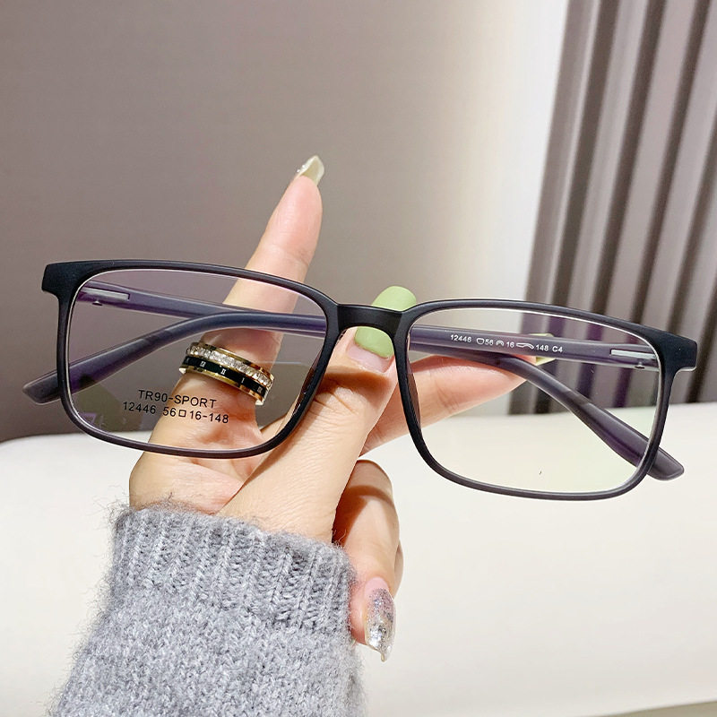 in stock TR90 Square Glasses Large Frame Ultra Light Comfortable Glasses Frame for Men and Women Retro Myopia Optical Frame