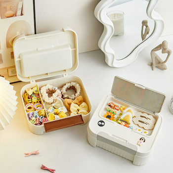 Desktop Storage Box Large Capacity Split Hair Accessories Storage Box Modern Simple Multi-Layer Multi-Function Dustproof Pen with Lid