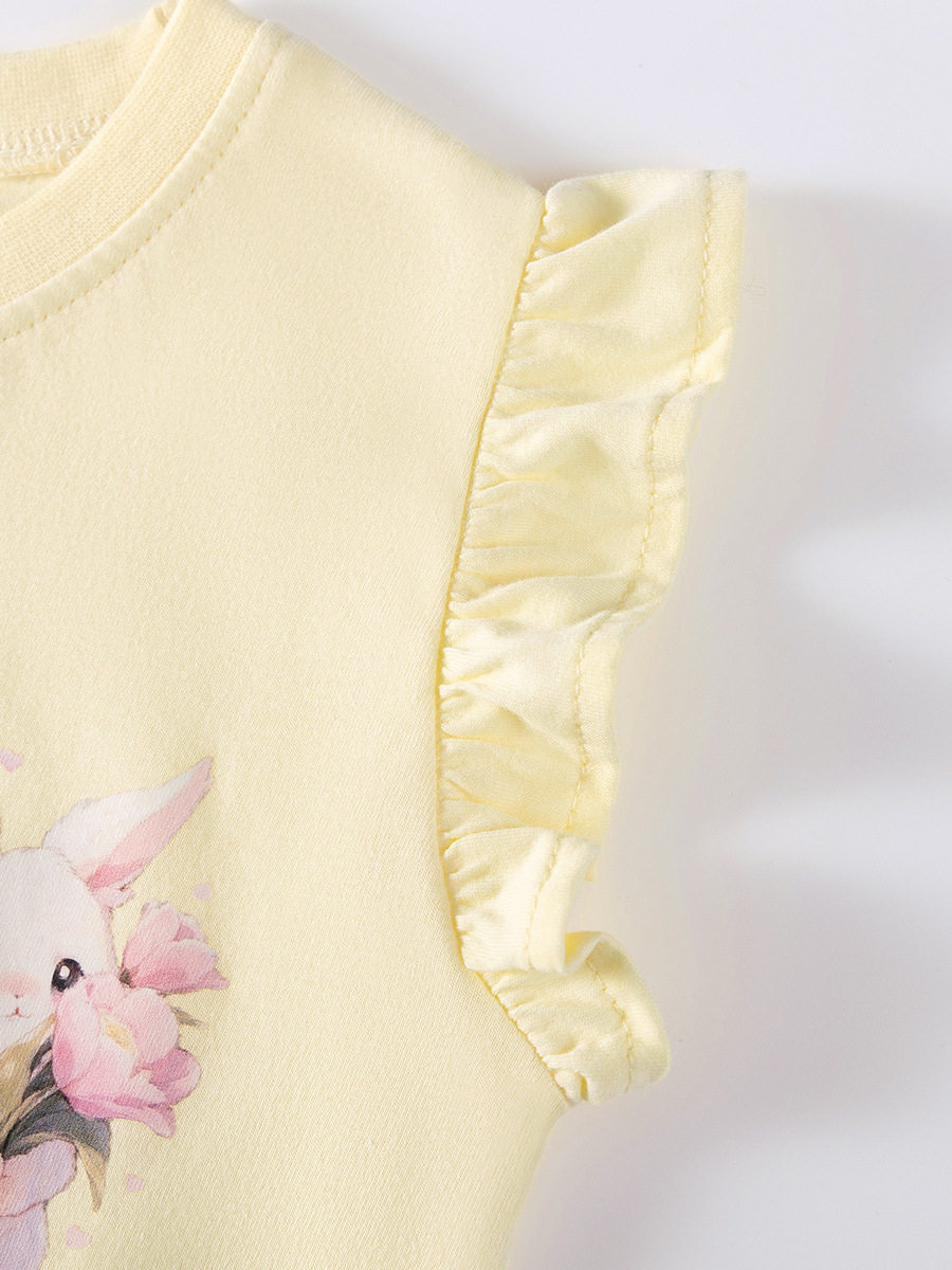 Girls' Summer Short-Sleeve T-Shirt Wholesale from Factory, Style Baby Top, Cartoon Cute Kids' Tee