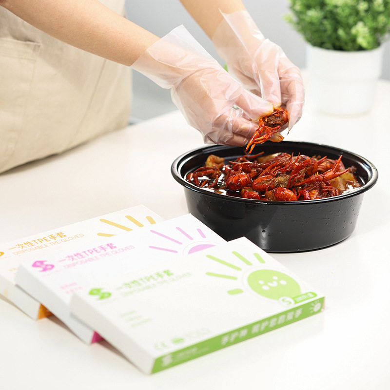 TPE disposable gloves food grade health special thickened durable household kitchen baking catering food gloves