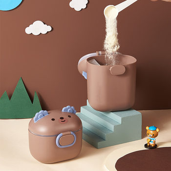 Baby milk powder box milk powder sealed moisture-proof packaging box cartoon portable out of food supplement rice powder storage box wholesale