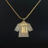 Europe and the United States cross-border trend hip-hop World Cup gold-plated diamond C Luo No. 7 jersey pendant necklace necklace manufacturers wholesale