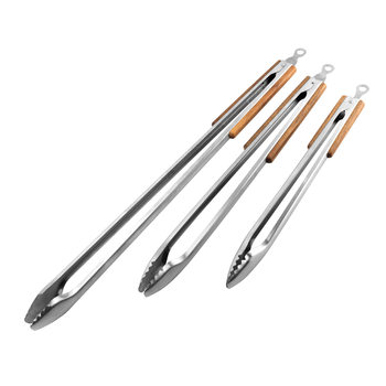 Factory direct barbecue combination rotisserie stainless steel barbecue tools three-piece cross-border hot sale PP handle rotisserie