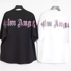 Correct Version Palm Angel Summer Letter Ghost Pullover Crewneck Loose Short-sleeved Black T-shirt
