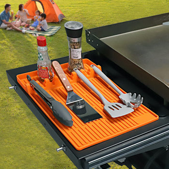 Cross-border Explosive Barbecue Oven Silicone Side Rack Pad Bakeware Protection Pad Oil Drain Pad Blackstone Silicone Oven Tool Pad