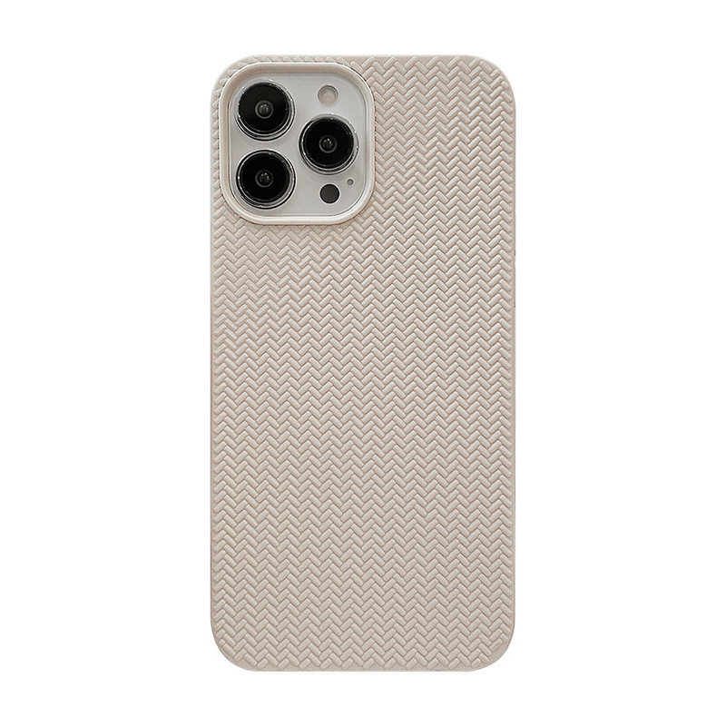 Simple and High-End 15 Suitable for iPhone 14 Apple Phone Case 17Pomax Woven 18 Knitted Pattern 16 Solid Color Case