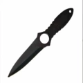 The skull knife is all black and does not open