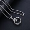 European and American style retro skull hand ring pendant necklace men's personality street rock fashion hip hop long sweater chain
