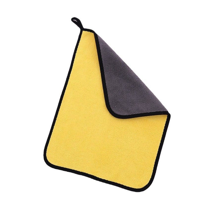 Multifunctional car cleaning car washing towel thickened edge absorbent coral fleece car towel lint-free can be printed LOGO