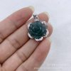 Manufacturer Wholesale A-Grade Hazardous Jade Blue Water Gourd Pendant 925 Silver Inlaid Pendant Necklace Live Supply Wholesale