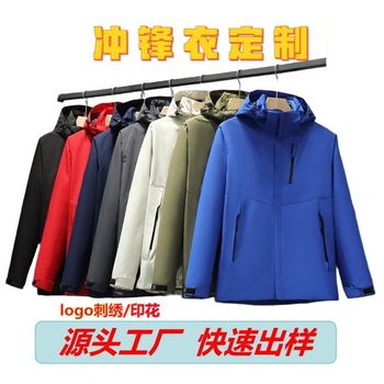 New Style Jacket with Custom Printed Logo Embroider, Outdoor Men's and Women's Three-In-One Detachable Two-Piece Work Clothes