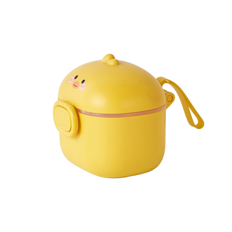 Cartoon Yellow Duck milk powder box portable moisture-proof portable box creative spoon powder separation milk powder storage box size