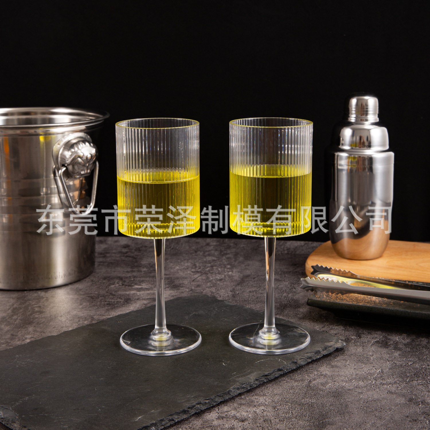 Straight Wide-Mouth Brandy Glass American-Style Leaf-Patterned Red Wine Glass 320ml Vertical-Patterned Champagne Glass Wine Glass