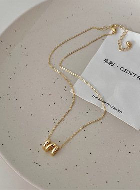 金色多层波浪形项链女ins冷淡风简约设计锁骨链小众气质颈链配饰
